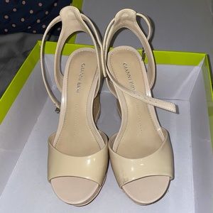 Gianni Bini Latoria Patent Leather Dress Sandal Wedge